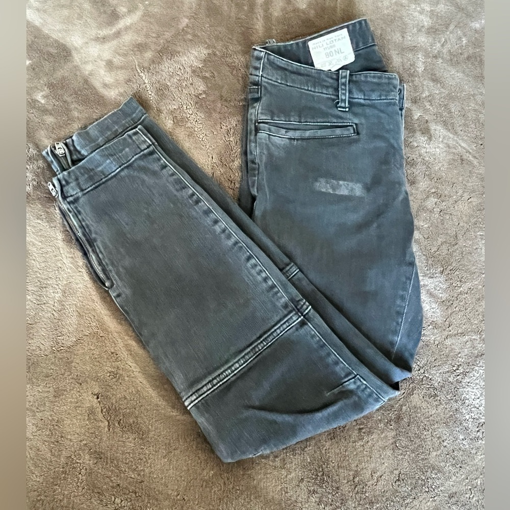 NILI LOTAN 111/88 80NL Black Ankle Zip Skinny Moto Jeans Size 4